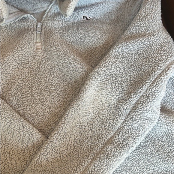 Vineyard Vines Pale Blue Sherpa Quarter-Zip Pullover - Picture 3 of 5